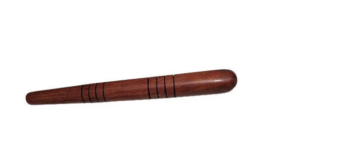 The long, rounded and blunt side of the tool can be used for scraping the sole of the foot or giving a softer / slightly less pinpointed pressure.