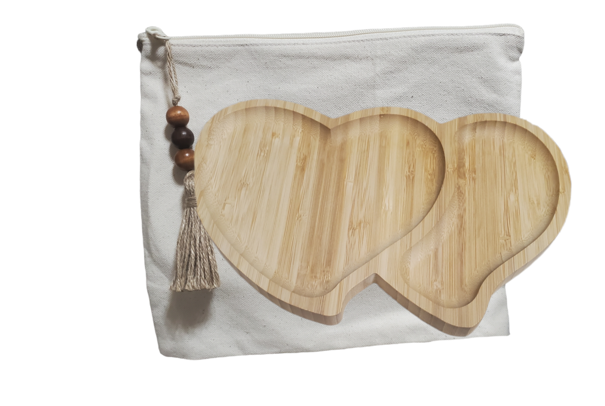 Packed in a Canvas Zipper Pouch with wooden tessel