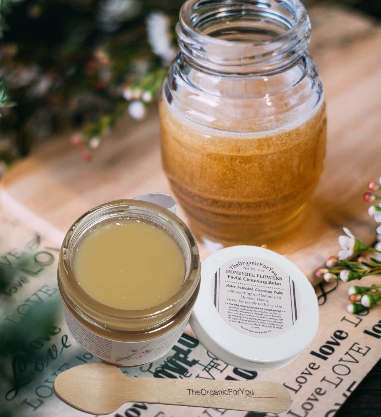 HoneyBee Flowers Facial Cleansing Balm |  MULTI-USE  | FOR ALL  SKIN TYPES  | 2 OZ JAR