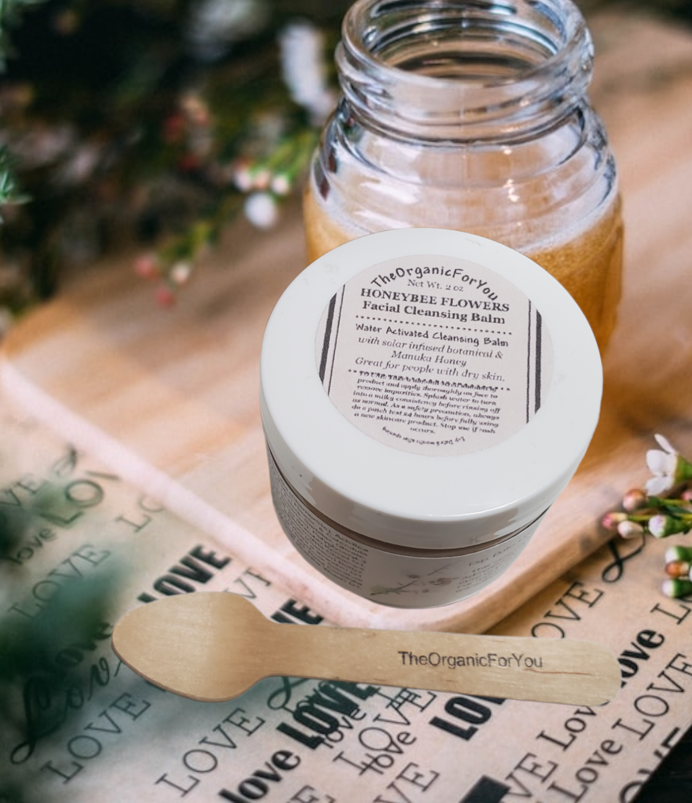 HoneyBee Flowers Facial Cleansing Balm |  MULTI-USE  | FOR ALL  SKIN TYPES  | 2 OZ JAR