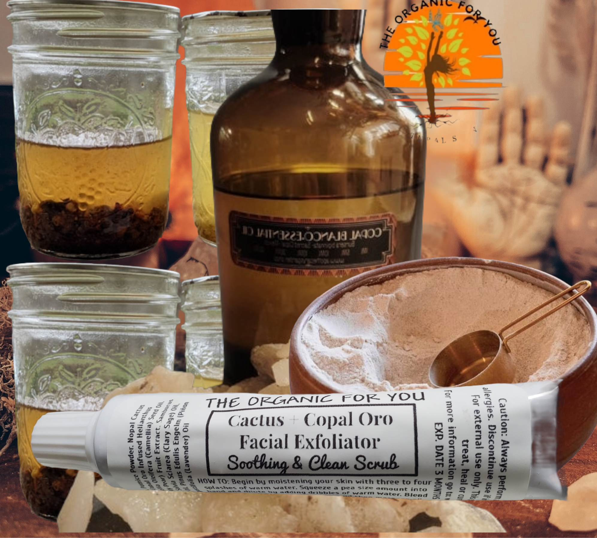 🌵Cactus + Copal Oro Facial Exfoliator | For Weekly Ritual Night Scrub | 1.3 oz